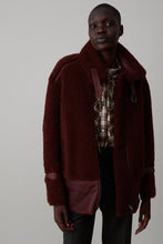 Load image into Gallery viewer, ROSCOE COAT | BURGUNDY SHEARLING