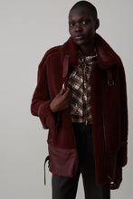 Load image into Gallery viewer, ROSCOE COAT | BURGUNDY SHEARLING