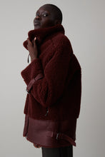 Load image into Gallery viewer, ROSCOE COAT | BURGUNDY SHEARLING