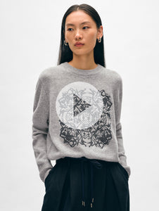 Cashmere Fairytale Embroidered Crewneck