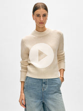 Load image into Gallery viewer, Cashmere Wide Rib Trim Crewneck