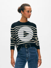 Load image into Gallery viewer, Cashmere Striped Crewneck