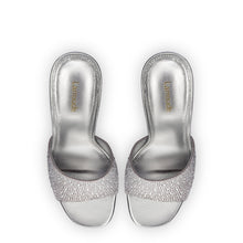 Load image into Gallery viewer, Colette Crystal Mule In Gray Suede