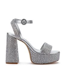 Load image into Gallery viewer, Dolly Crystal Sandal In Gray Suede