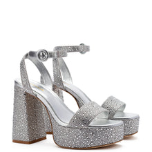 Load image into Gallery viewer, Dolly Crystal Sandal In Gray Suede