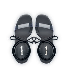 Load image into Gallery viewer, Gloria Sandal In Black Leather and Vinyl