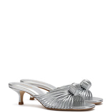 Load image into Gallery viewer, Valerie Mule In Silver Metallic Leather