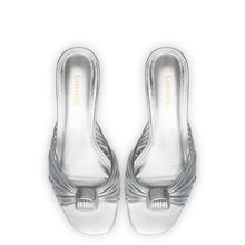 Load image into Gallery viewer, Valerie Mule In Silver Metallic Leather