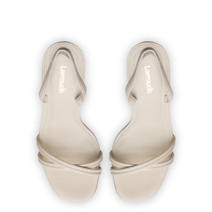 Annie Sandal In Ivory Leather