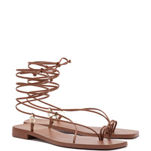 Load image into Gallery viewer, Portofino Flat Sandal In Caramel Leather