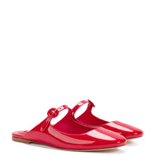 Load image into Gallery viewer, Blair Flat Mule In Scarlet Patent Leather