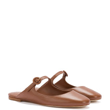 Load image into Gallery viewer, Blair Flat Mule In Caramel Leather