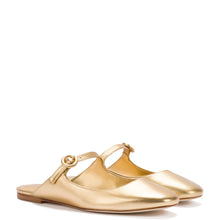 Load image into Gallery viewer, Blair Flat Mule In Gold Metallic Leather