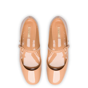 Blair Ballet Flat In Tan Patent Leather