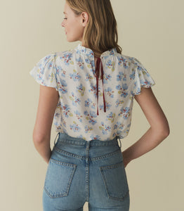 YVIE TOP -- BLEU FROLICKING FLORAL