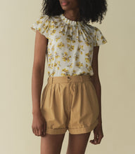 Load image into Gallery viewer, YVIE TOP -- GOLD FROLICKING FLORAL