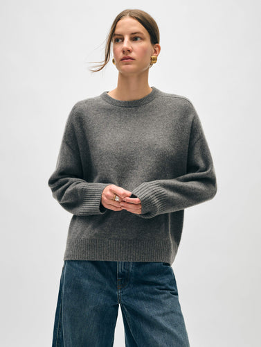 Cashmere Saddle Sleeve Crewneck