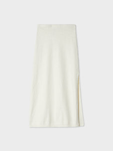 Cotton Slub Side Slit Skirt