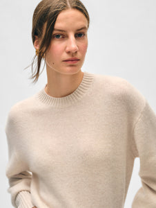 Cashmere Blouson Sleeve Crewneck