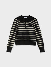 Load image into Gallery viewer, Cashmere Ribbed Striped Henley