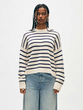 Load image into Gallery viewer, Merino Cashmere Striped Crewneck