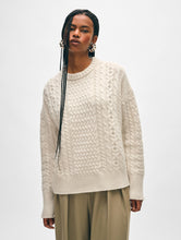 Load image into Gallery viewer, Merino Cashmere Cable Crewneck