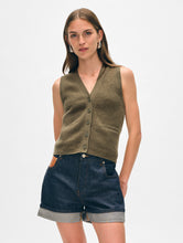 Load image into Gallery viewer, Cashmere Ribbed Button Vest