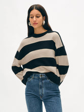 Load image into Gallery viewer, Cashmere Block Striped Crewneck