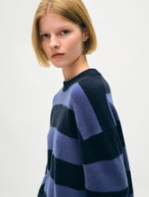 Load image into Gallery viewer, Cashmere Block Striped Crewneck