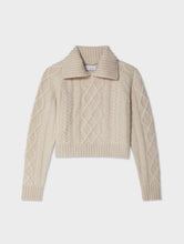 Load image into Gallery viewer, Cashmere Luxe Cable Collar Crewneck