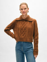 Load image into Gallery viewer, Cashmere Luxe Cable Collar Crewneck