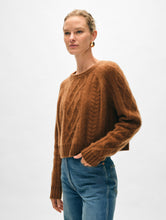 Load image into Gallery viewer, Cashmere Luxe Cable Collar Crewneck