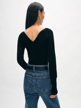 Load image into Gallery viewer, Superfine Merino Ribbed V Neck Top