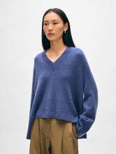 Load image into Gallery viewer, Cashmere Side Slit V Neck