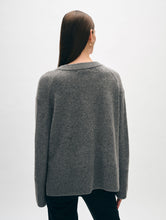 Load image into Gallery viewer, Cashmere Side Slit V Neck