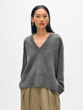 Load image into Gallery viewer, Cashmere Side Slit V Neck