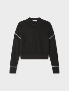 Cashmere Blanket Stitch Crewneck