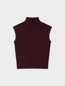 Cashmere Sleeveless Mockneck