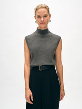 Load image into Gallery viewer, Cashmere Sleeveless Mockneck