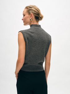 Cashmere Sleeveless Mockneck