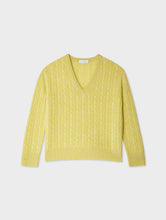 Load image into Gallery viewer, Cashmere Cable Knit V Neck