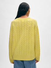 Load image into Gallery viewer, Cashmere Cable Knit V Neck