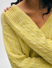 Load image into Gallery viewer, Cashmere Cable Knit V Neck