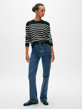 Load image into Gallery viewer, Cashmere Striped Crewneck