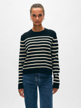 Load image into Gallery viewer, Cashmere Striped Crewneck