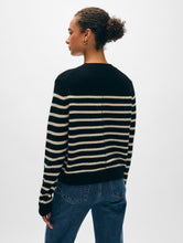 Load image into Gallery viewer, Cashmere Striped Crewneck