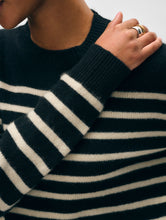 Load image into Gallery viewer, Cashmere Striped Crewneck