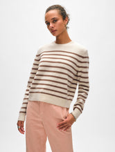 Load image into Gallery viewer, Cashmere Striped Crewneck