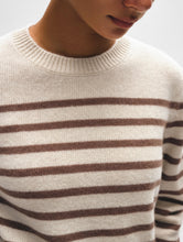 Load image into Gallery viewer, Cashmere Striped Crewneck