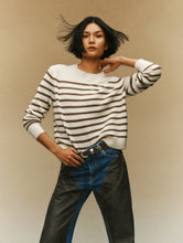 Load image into Gallery viewer, Cashmere Striped Crewneck